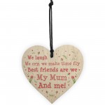 Cute Mum Gift Best Friend Wooden Heart Mother Daughter Gift