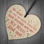 Cute Mum Gift Best Friend Wooden Heart Mother Daughter Gift