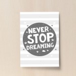 Grey Nursery Print Dream Child Baby Room Pictures Wall Art Gifts