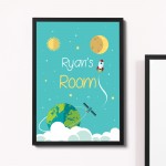 Personalised Space Wall Art Framed Child Room Pictures Nursery