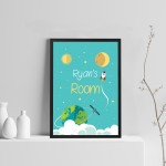 Personalised Space Wall Art Framed Child Room Pictures Nursery