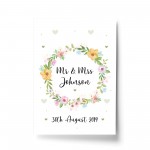 Personalised Wedding Gift Mr and Mrs Print Anniversary Present