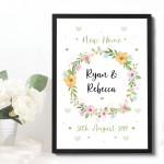 1st Home New Home Gift House Personalised Warming Present Framed