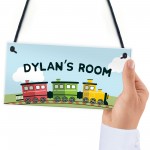 Personalised Plaque Door Nursery Bedroom Train Gift Boy Nursery 