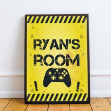 Personalised Bedroom Sign Print For Wall Boys Bedroom Decor Xbox