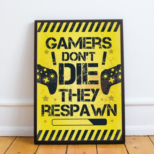 Gaming Gift Framed For Boys Bedroom Man Cave Xmas Gift For Son