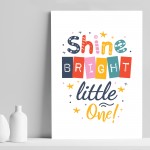 Nursery Print Shine Bright Child Kids Room Pictures Wall Art