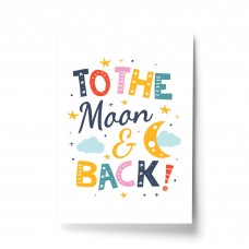 Nursery Print Moon And Back Child Kids Room Pictures Wall Art