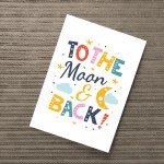 Nursery Print Moon And Back Child Kids Room Pictures Wall Art