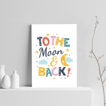 Nursery Print Moon And Back Child Kids Room Pictures Wall Art