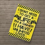 Yellow Gamer Print Gift For Boys Bedroom Man Cave Xmas Son Gift