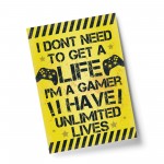 Yellow Gamer Print Gift For Boys Bedroom Man Cave Xmas Son Gift