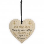 Wooden Hanging Heart Personalised Wedding Anniversary Gift