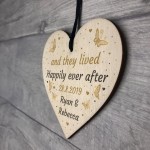 Wooden Hanging Heart Personalised Wedding Anniversary Gift