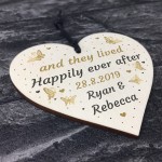 Wooden Hanging Heart Personalised Wedding Anniversary Gift