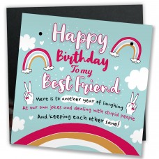 Bestfriend Sign Friendship Gift Funny Birthday Card Novelty Gift