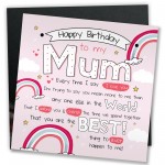 Happy Birthday Mum Special Card Poem Baby Son Daughter Love Gift