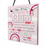 Happy Birthday Mum Special Card Poem Baby Son Daughter Love Gift