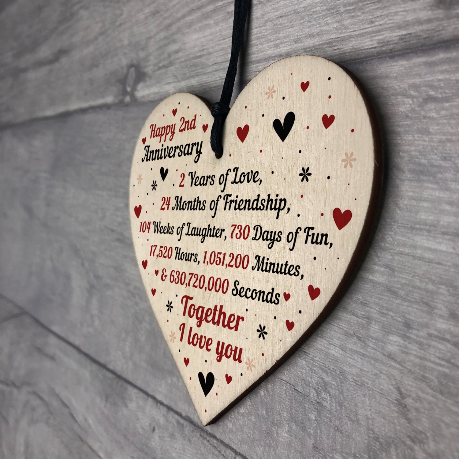 Gifts For Second Wedding Anniversary
 2nd Wedding Anniversary Gift For Him Her Wood Heart Keepsake
