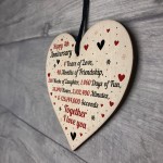 4th Wedding Anniversary Gift For Him Her Wood Heart Keepsake
