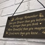 Stronger Inspirational Hanging Plaque Friendship Quote Gift Sign