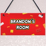 Personalised Boys Bedroom Sign Blocks Theme Birthday Christmas