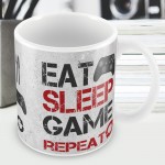 Eat Sleep Game Gaming Mug Gamer Gift Xbox Inspired Gift