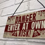 Keep Out Sign Hanging Door Sign For Boys Bedroom Man Cave Gift