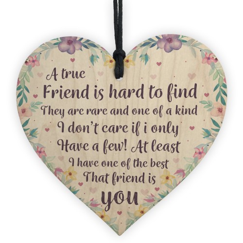 True Friend Friendship Sign Best Friend Wooden Heart Thank You