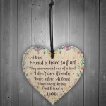 True Friend Friendship Sign Best Friend Wooden Heart Thank You