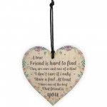 True Friend Friendship Sign Best Friend Wooden Heart Thank You