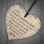 True Friend Friendship Sign Best Friend Wooden Heart Thank You