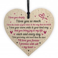 Love Sign Wooden Heart Birthday Anniversary Gift For Him For Her