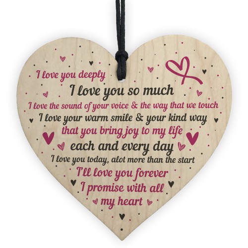 Love Sign Wooden Heart Birthday Anniversary Gift For Him For Her