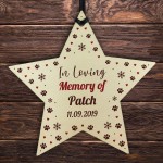 Wooden Star Personalised Dog Cat Pet Memorial Tree Bauble