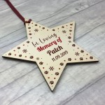 Wooden Star Personalised Dog Cat Pet Memorial Tree Bauble