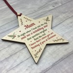 In Loving Memory Robin Christmas Bauble Decoration Mum Wood Star