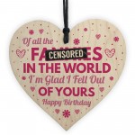 Funny Rude Mum Birthday Gifts Novelty Wood Heart Gift For Mum