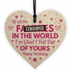 Funny Rude Mum Birthday Gifts Novelty Wood Heart Gift For Mum