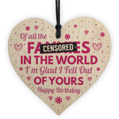 Funny Rude Mum Birthday Gifts Novelty Wood Heart Gift For Mum