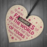 Funny Rude Mum Birthday Gifts Novelty Wood Heart Gift For Mum