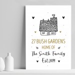 New Home Gift Personalised Home Print Unique Moving Gift 