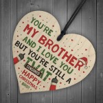 Funny Brother Christmas Gifts Tag Novelty Wood Heart From Sister