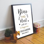 Bless This Home New Home House Warming Gift Framed Print Decor
