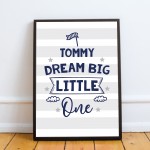 PERSONALISED Dream Big Nursery Art Prints Pictures For Baby Boys