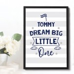 PERSONALISED Dream Big Nursery Art Prints Pictures For Baby Boys