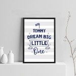 PERSONALISED Dream Big Nursery Art Prints Pictures For Baby Boys