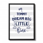 PERSONALISED Dream Big Nursery Art Prints Pictures For Baby Boys