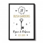 New Home Gift Framed Personalised First Home New Home Print