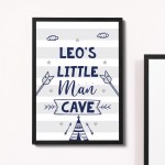 Boys Bedroom Sign Personalised, Man Cave Sign, Boy Nursery Print
